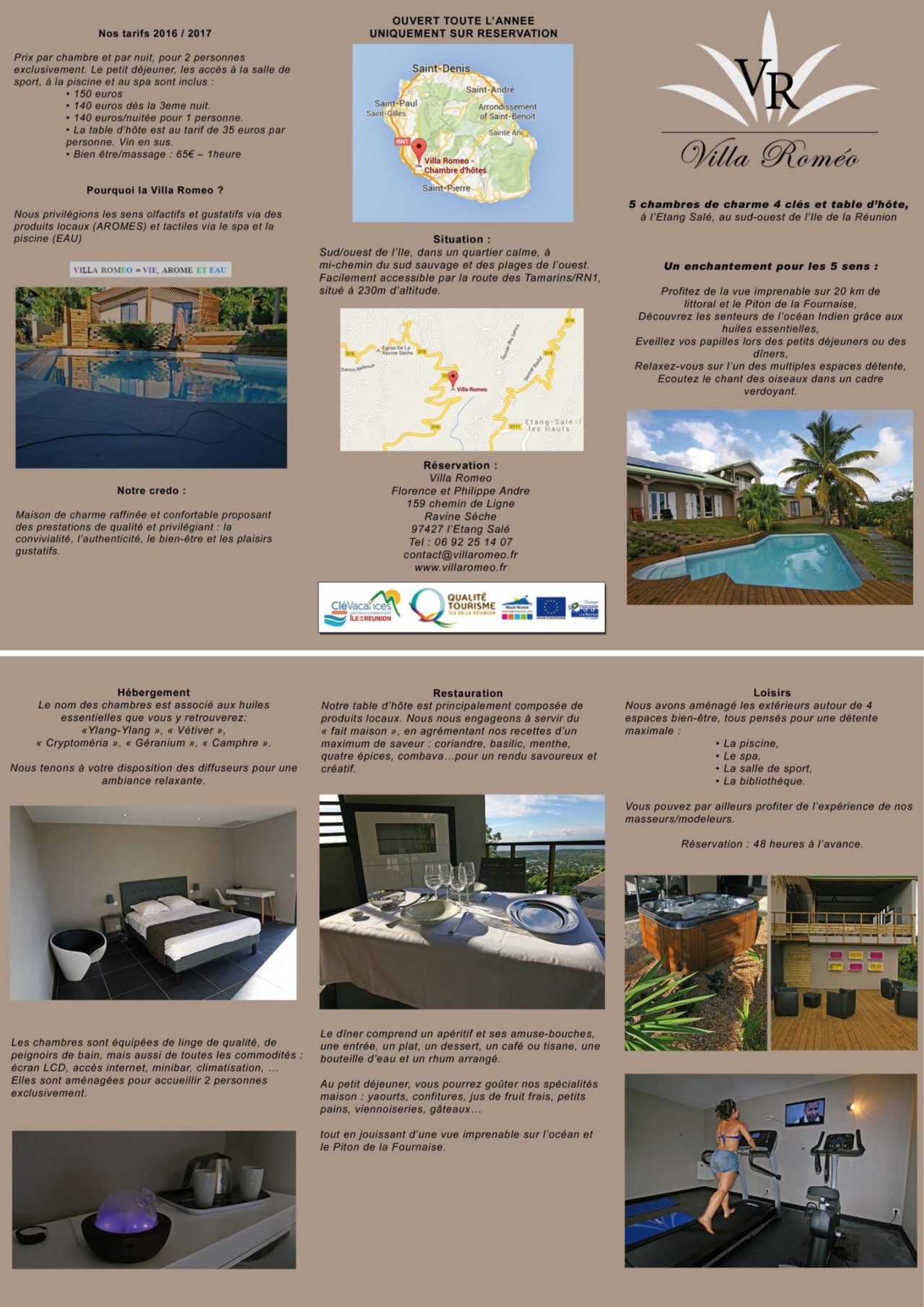  Brochure  Villa  Romeo Chambre d h tes de  charme  la 